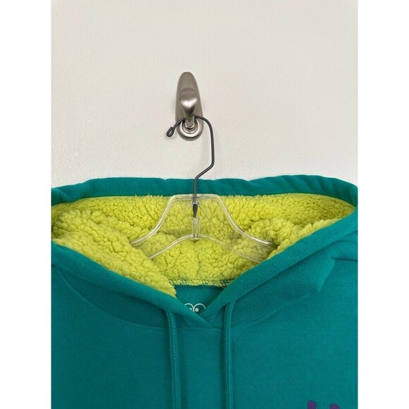 Keroppi Sanrio Pullover Hoodie Sweatshirt Fleece Turquoise Green Women's Medium - Picture 4 of 8